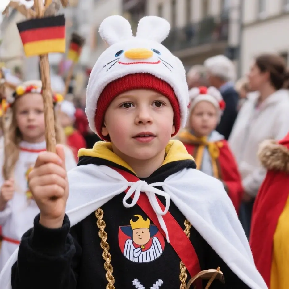 Valeurs familiales et vie quotidienne Enfants allemands portant des lanternes pendant le défilé de la Saint-Martin